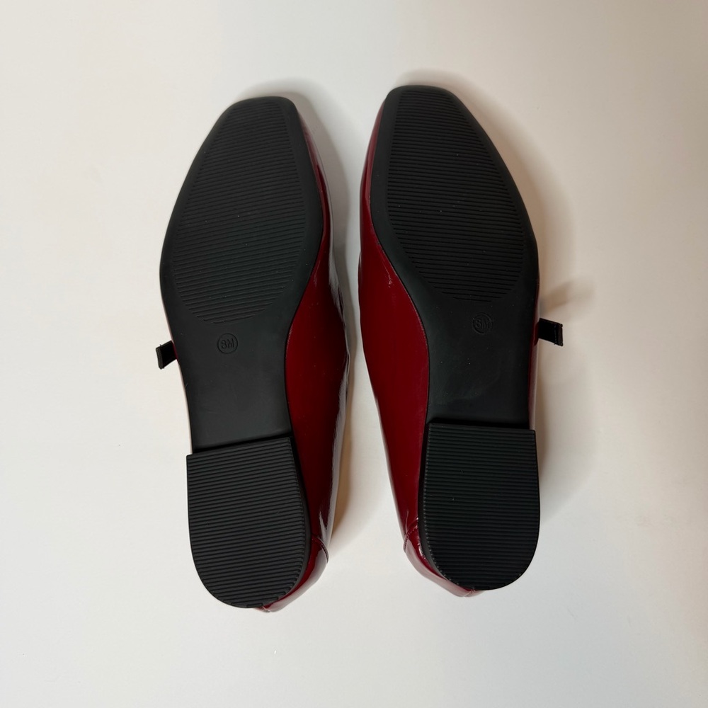 New Steve Madden Women's Mary-Jane Ballet Patent Flats in burgundy Red Size 8 - Picture 10 of 12